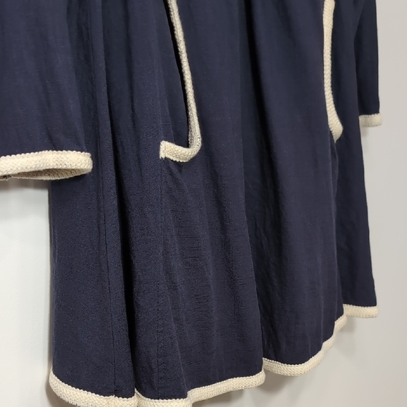 JYBY | 100% Cotton Long Sleeve Navy Blue Mini Dress Crew Neck Size L - Picture 5 of 11